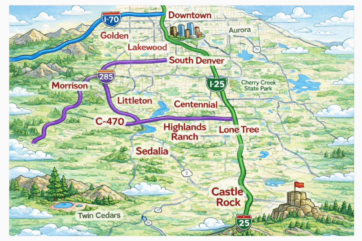 Mountain Goat Junk Co. service area map - SW Denver Metro